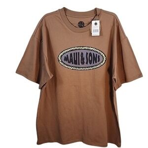 NWT Maui and‎ Sons Mens T Shirt Cocoa Brown Boxy Fit Graphic Tee Size LARGE